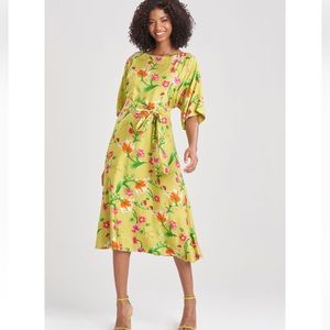 Natori Chikayo-Obi Silk Boatneck Dress